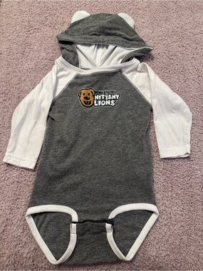 Penn State Nittany Lions Hooded Onesie 12M Bear Ears Gray Baby